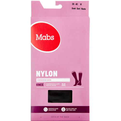 Køb Mabs Nylon Knee Black Medium 1 par online hos apotekeren.dk