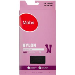 Køb Mabs Nylon Cotton Knee Wide Black X-Large 1 par online hos apotekeren.dk