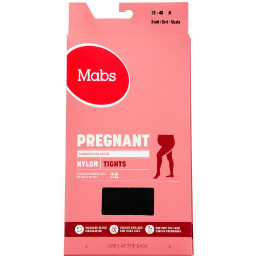 Køb Mabs Nylon Tights Pregnant Sort Medium 1 par online hos apotekeren.dk