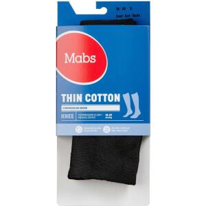 Køb Mabs Thin Cotton Knee Sort Small 1 par online hos apotekeren.dk
