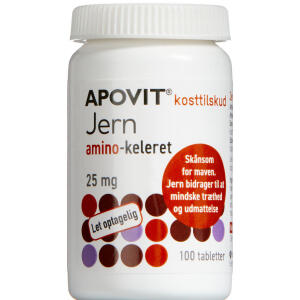 Køb APOVIT JERN AMINO-KELERET 25MG online hos apotekeren.dk