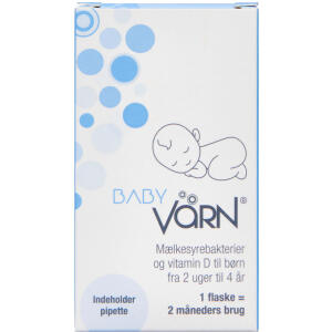 Køb BabyVärn Mælkesyrebakterier og Vitamin D 9 ml online hos apotekeren.dk