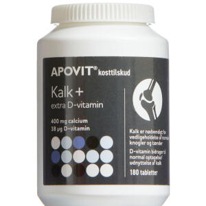 Køb Apovit Kalk Ekstra D-vitamin tabletter 180 st. online hos apotekeren.dk