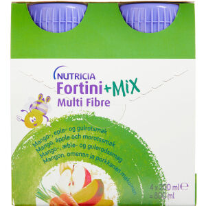 Køb Nutricia Fortini +Mix Multi Fibre mango-, æble- og gulerodssmag 4 x 200 ml online hos apotekeren.dk