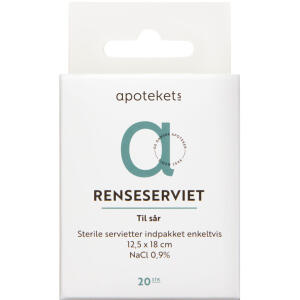 Køb Apotekets Renseserviet Sår 20 stk. online hos apotekeren.dk