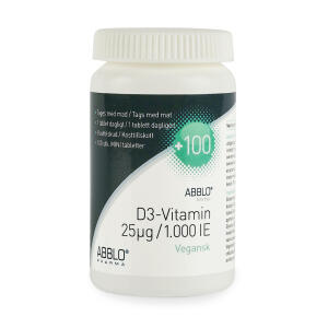 Køb ABBLO D3-vitamin 25 mg 100 stk.  VEGAN online hos apotekeren.dk