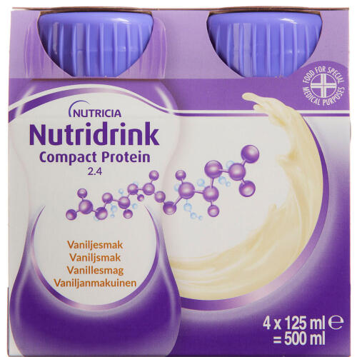 Køb Nutridrink Compact Protein Vanille 4 x 125 ml online hos apotekeren.dk
