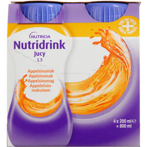 Køb Nutridrink Jucy Appelsin 4 x 200 ml online hos apotekeren.dk