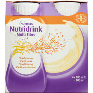 Køb Nutridrink Multi Fibre Vanille 4 x 200 ml online hos apotekeren.dk