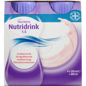 Køb Nutridrink Jordbær 4 x 200 ml online hos apotekeren.dk