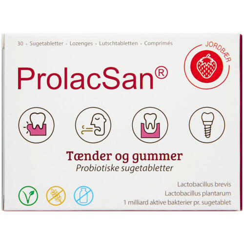 Køb ProlacSan sugetablet Jordbær 30 stk. online hos apotekeren.dk