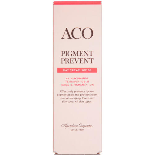 Køb ACO Anti pigment dagcream SPF50 online hos apotekeren.dk