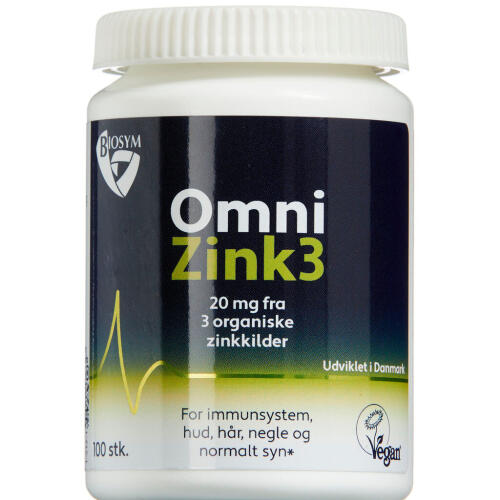 Køb Biosym OmniZink3, 100 tabletter online hos apotekeren.dk