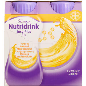 Køb Nutridrink Jucy Plus Mango-ananassmag 4 x 200 ml online hos apotekeren.dk
