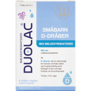 Køb Duolac Småbarn+ D-dråber 2x7,5 ml online hos apotekeren.dk
