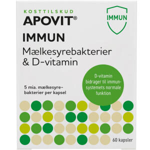 Køb Apovit Immun Mælkesyrebakterier & D-vitamin 60 stk. online hos apotekeren.dk