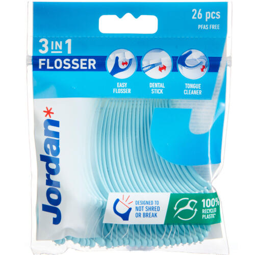 Køb JORDAN 3-IN-1 FLOSSER online hos apotekeren.dk