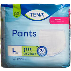 Køb Tena Pants Discreet størrelse L, 10 st. online hos apotekeren.dk