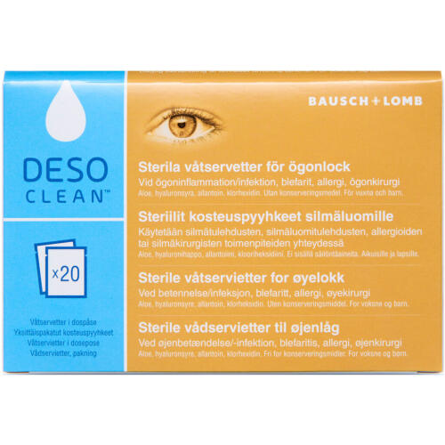 Køb DESOCLEAN VÅDSERVIET ØJENLÅG online hos apotekeren.dk