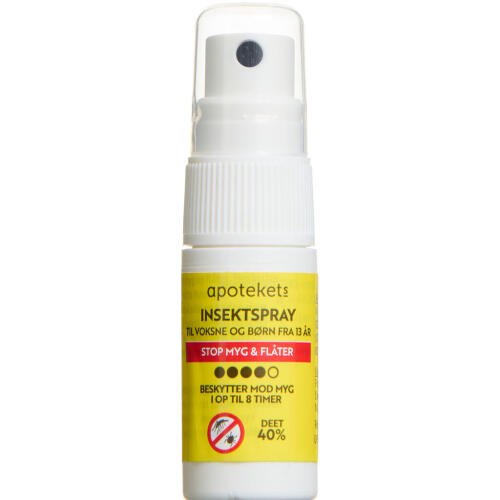 Køb Apotekets Insektspray DEET 40 % 15 ml. online hos apotekeren.dk