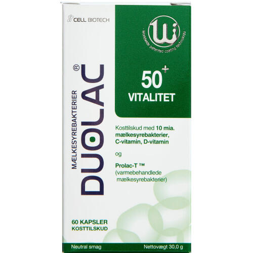 Køb DUOLAC VITALITET 50+ KAPSLER online hos apotekeren.dk