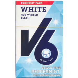 Køb V6 Økonomipakke White Peppermint Tyggegummi ca. 50 stk. online hos apotekeren.dk