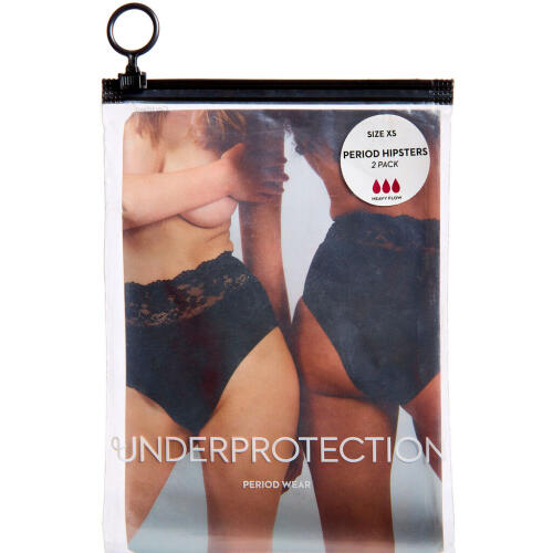 Køb Underprotection Penelope Period Hipsters Sort XS 2 stk. online hos apotekeren.dk