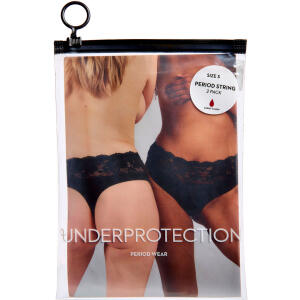 Køb Underprotection Penelope Period String Sort S 2 stk. online hos apotekeren.dk