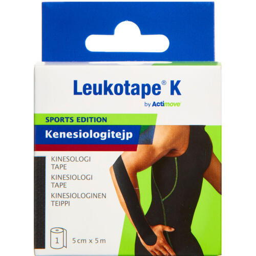 Køb Actimove Leukotape K Sort 5cmx5m 1 stk online hos apotekeren.dk