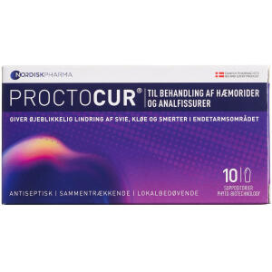 Køb Proctocur Suppositorier 10 stk. online hos apotekeren.dk