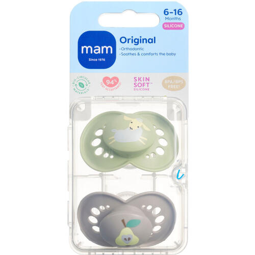 Køb Mam Original Sut Silk Neutral 6-16 Mdr 2 stk. online hos apotekeren.dk
