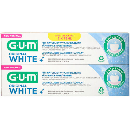 Køb Gum Original White Tandpasta 2 x 75 ml online hos apotekeren.dk