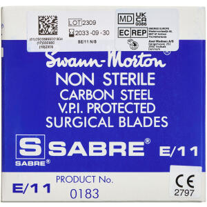 Køb SABRE CARBON SKALPELBLADE E/11 online hos apotekeren.dk