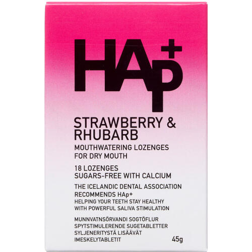 Køb HAp+ Jordbær & Rabarber 18 stk. online hos apotekeren.dk