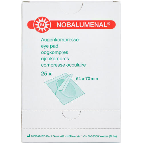 Køb Nobalumenal Øjenkompres 54x70 mm, Steril 25 stk. online hos apotekeren.dk