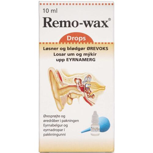 Køb Remo-wax øredråber med øresprøjte 10 ml online hos apotekeren.dk