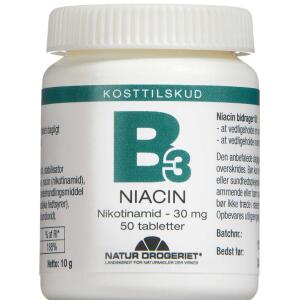 Køb B3 Niacin 30 mg 50 stk. online hos apotekeren.dk