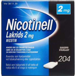 Køb Nicotinell Lakrids tyggegummi 2 mg, 204 stk online hos apotekeren.dk