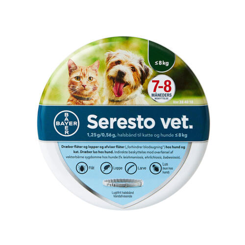 Køb SERESTO VET KAT/HUND UNDER 8KG online hos apotekeren.dk