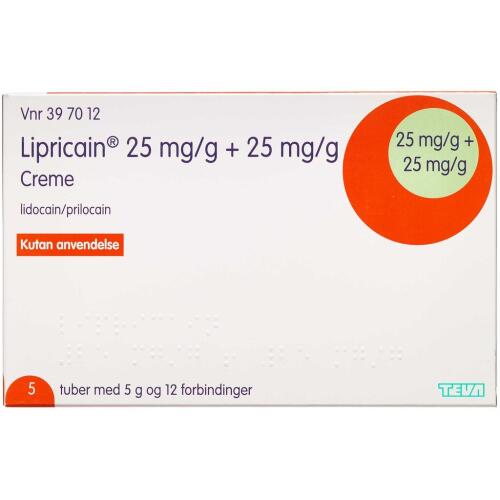 Køb LIPRICAIN CREME 25+25 MG/G online hos apotekeren.dk