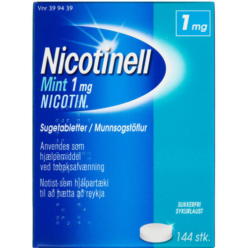 Køb Nicotinell Mint sugetablet, 1 mg, 144 stk online hos apotekeren.dk