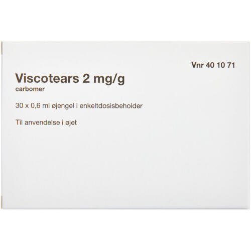 Køb VISCOTEARS ØJENGEL 2 MG/G online hos apotekeren.dk