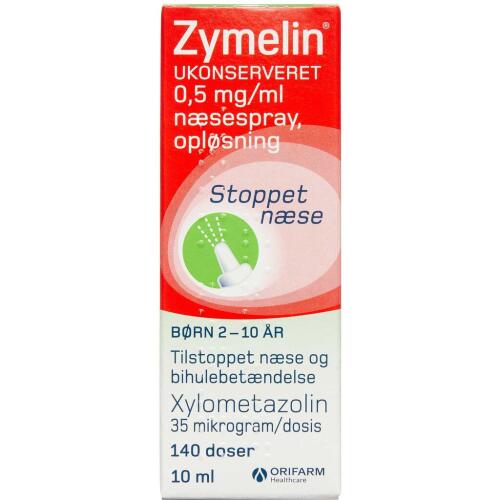 Køb Zymelin Ukons. Næsespray 0,5 mg/ml online hos apotekeren.dk