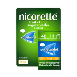 Køb Nicorette Fruit sugetablet 2 mg. 40 stk. online hos apotekeren.dk
