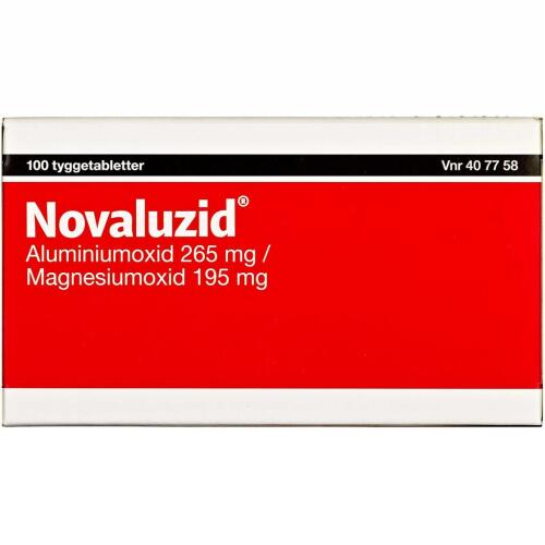 Køb NOVALUZID TYGGETABL 265+195 MG online hos apotekeren.dk