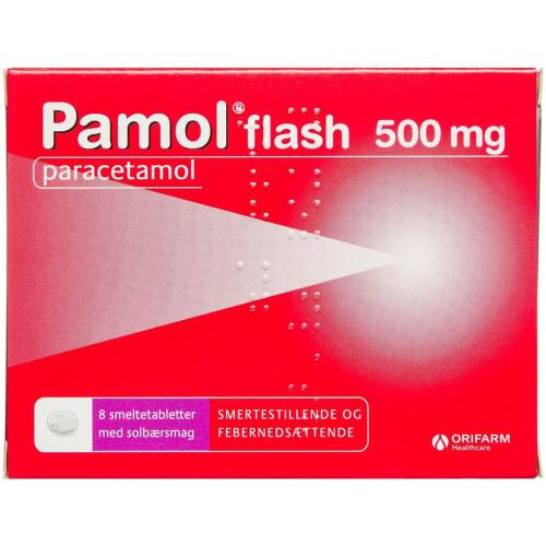 Køb PAMOL FLASH SMELTETABL 500MG online hos apotekeren.dk
