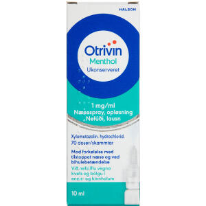 Køb OTRIVIN MENTHOL U/K NÆSESP 1MG online hos apotekeren.dk