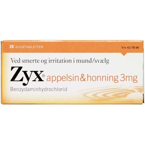 Køb ZYX Appelsin/Honning Sugetablet 3 mg 20 stk.  online hos apotekeren.dk