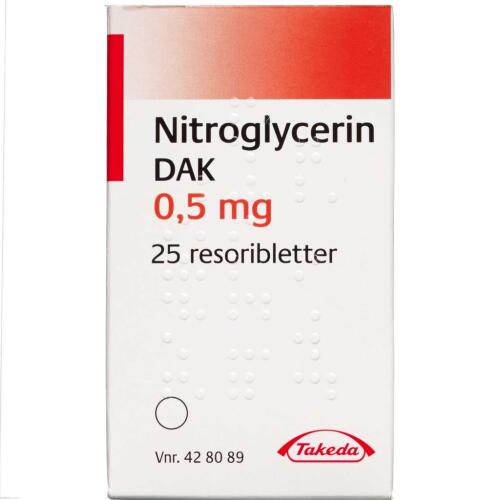 Køb NITROGLYC. RESORI.SUBL.0,5 MG online hos apotekeren.dk