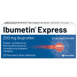 Køb IBUMETIN EXPRESS TABL 200 MG online hos apotekeren.dk